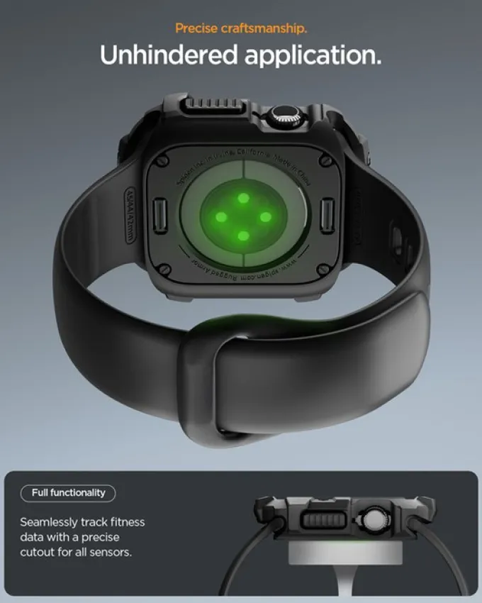 ETUI SPIGEN APPLE WATCH 11 42MM RUGGED ARMOR 2 MATTE BLACK