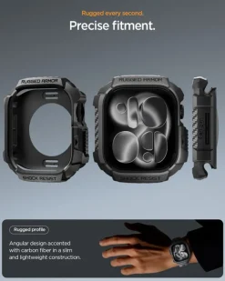 ETUI SPIGEN APPLE WATCH 11 42MM RUGGED ARMOR 2 MATTE BLACK