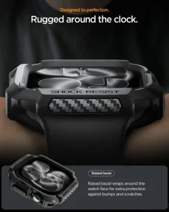 ETUI SPIGEN APPLE WATCH 11 42MM RUGGED ARMOR 2 MATTE BLACK