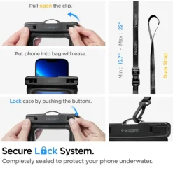 Etui Spigen A621 Universal Waterproof Case & Waist Bag Black