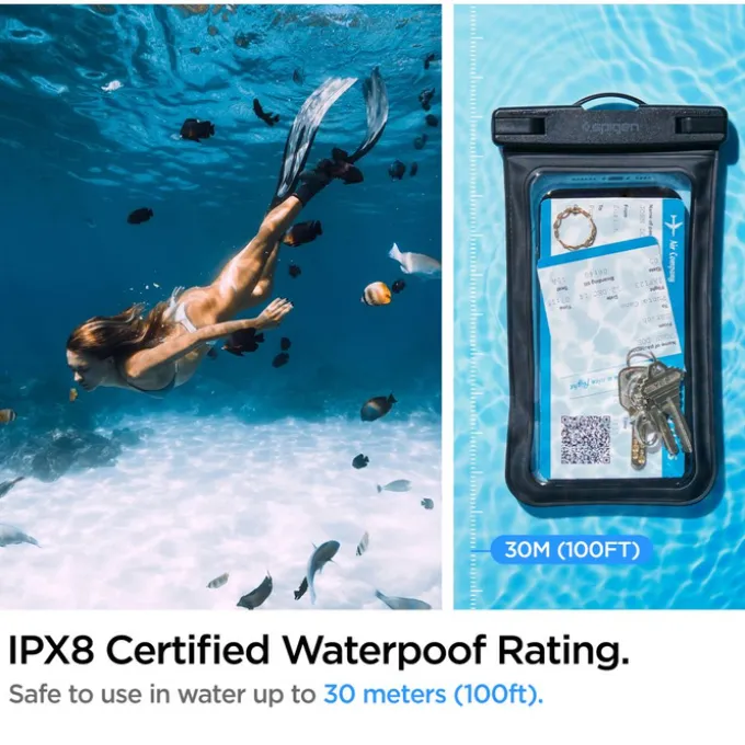 Etui Spigen A601 Universal Waterproof Case 2-pack Black
