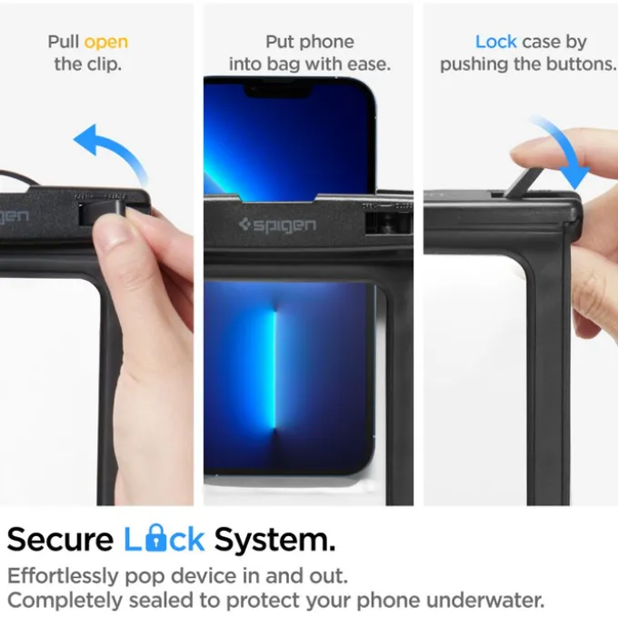 Etui Spigen A601 Universal Waterproof Case 2-pack Black