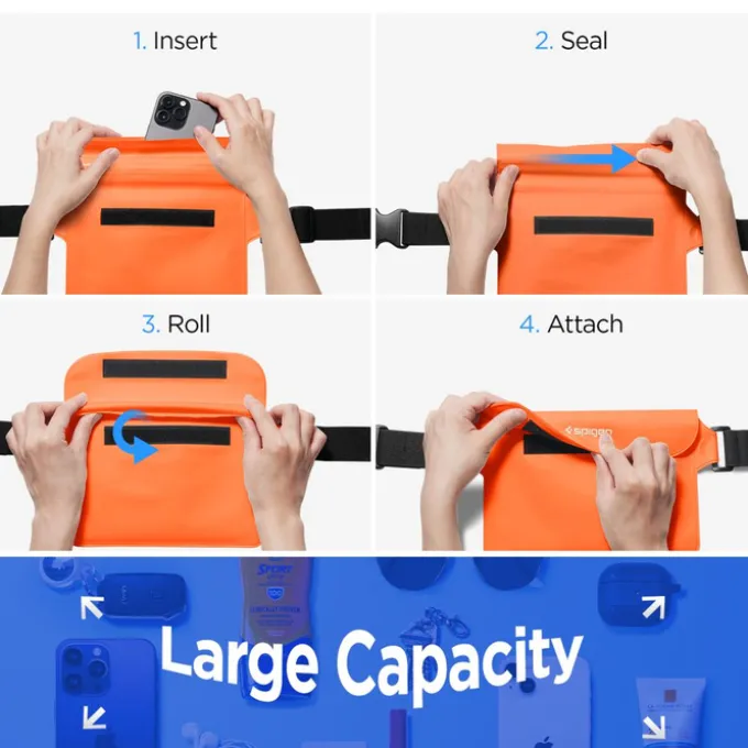 Etui Spigen A620 Universal Waterproof Waist Bag 2-pack Sunset Orange Case