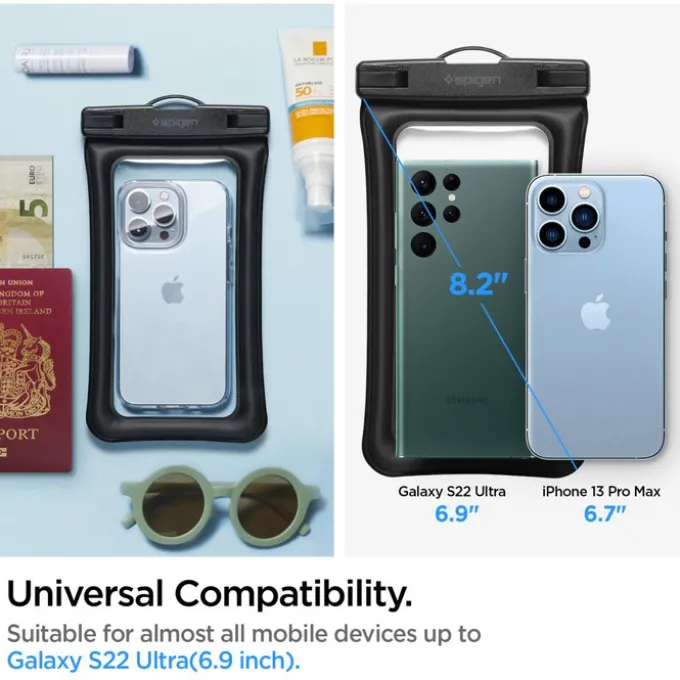 Etui Spigen A610 Universal Waterproof Float Case Black