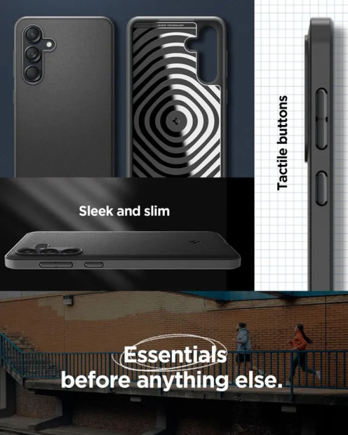 ETUI SPIGEN ESSENTIAL SANDBLAST SAMSUNG GALAXY M55 5G MATTE BLACK