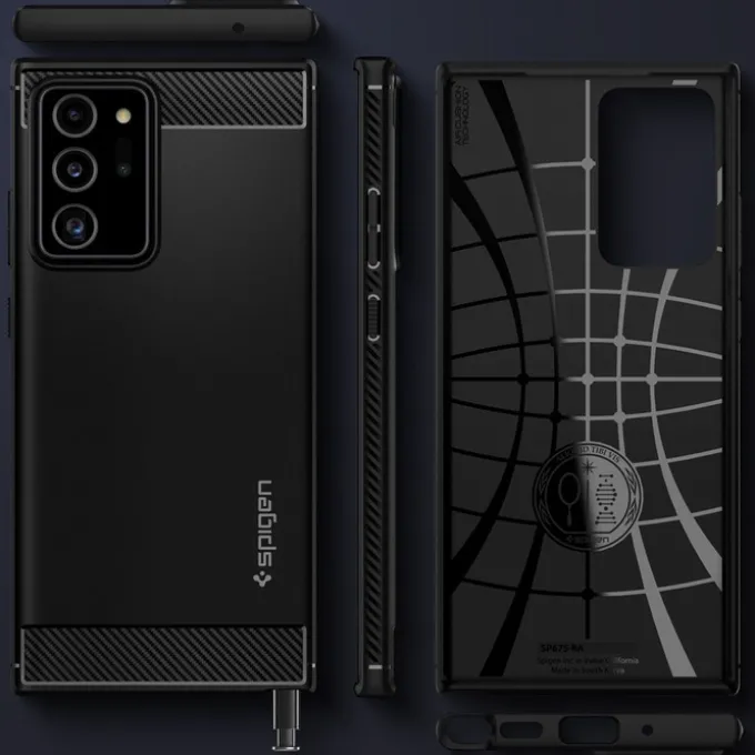 Etui SPIGEN Galaxy Note 20 Ultra Rugged Armor Matte Black Czarne Case