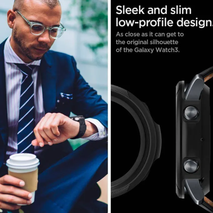 Etui SPIGEN Galaxy Watch 3 41mm Liquid Air Black Czarne