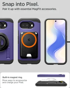 ETUI SPIGEN GOOGLE PIXEL 10A TOUGH ARMOR MAG MAGSAFE ASH VIOLET