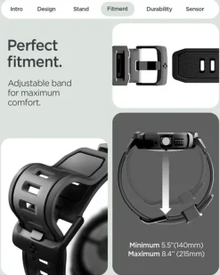 ETUI SPIGEN GOOGLE PIXEL WATCH 4 45mm RUGGED ARMOR PRO Z PODSTAWKĄ CZARNE