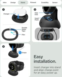 ETUI SPIGEN GOOGLE PIXEL WATCH 4 45mm RUGGED ARMOR PRO Z PODSTAWKĄ CZARNE