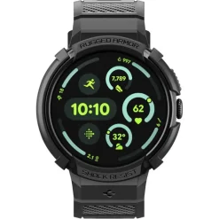 ETUI SPIGEN GOOGLE PIXEL WATCH 4 45mm RUGGED ARMOR PRO Z PODSTAWKĄ CZARNE