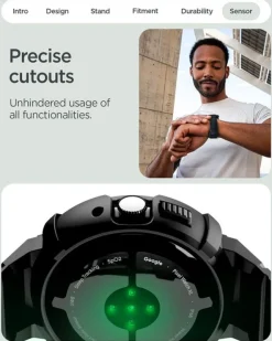 ETUI SPIGEN GOOGLE PIXEL WATCH 4 45mm RUGGED ARMOR PRO Z PODSTAWKĄ CZARNE