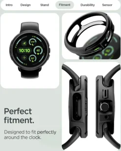 ETUI SPIGEN GOOGLE PIXEL WATCH 4 45MM LIQUID AIR V2 MATTE BLACK