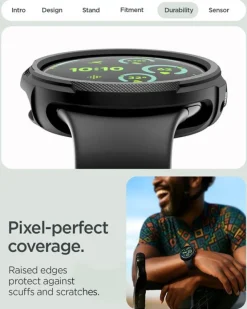 ETUI SPIGEN GOOGLE PIXEL WATCH 4 45MM LIQUID AIR V2 MATTE BLACK