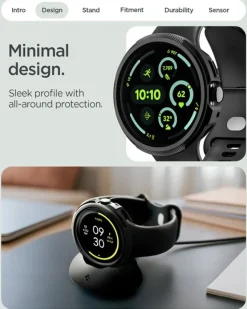 ETUI SPIGEN GOOGLE PIXEL WATCH 4 45MM LIQUID AIR V2 MATTE BLACK