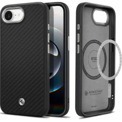 ETUI SPIGEN IPHONE 17E / 16E ENZO ARAMID MAG MAGSAFE MATOWE CZARNE