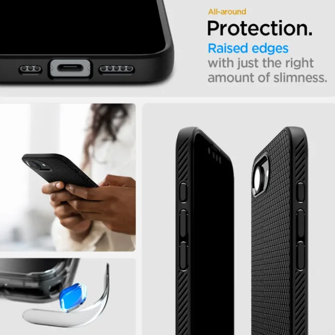 ETUI SPIGEN IPHONE 17E / 16E LIQUID AIR MATOWE CZARNE