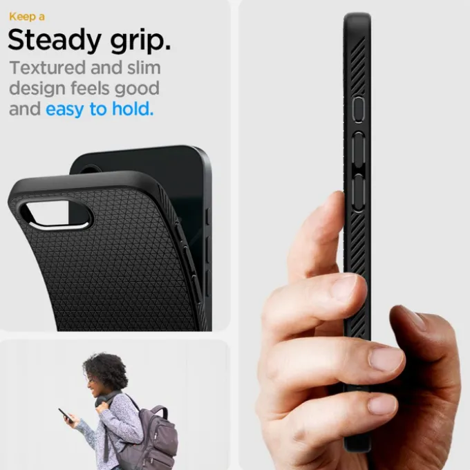 ETUI SPIGEN IPHONE 17E / 16E LIQUID AIR MATOWE CZARNE