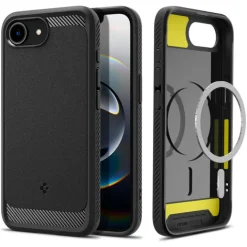 ETUI SPIGEN IPHONE 17E / 16E RUGGED ARMOR MAG MAGSAFE MATOWE CZARNE