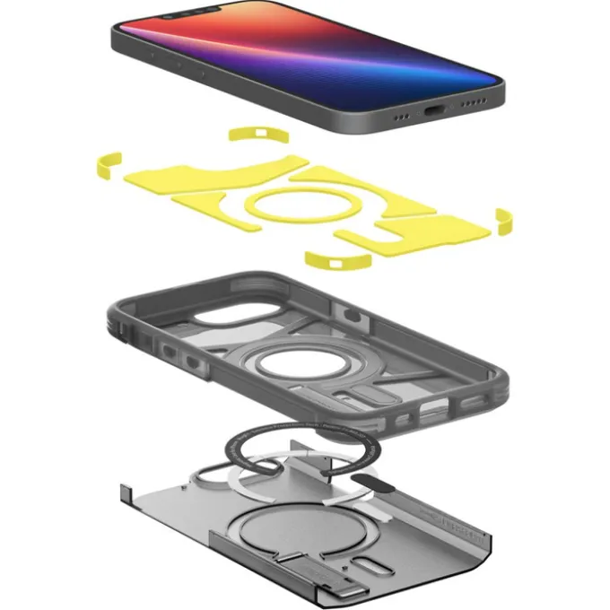 ETUI SPIGEN IPHONE 17E / 16E TOUGH ARMOR MAG MAGSAFE FROST BLACK