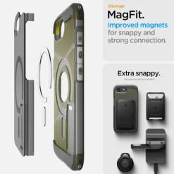 ETUI SPIGEN IPHONE 17E / 16E TOUGH ARMOR MAG MAGSAFE FROST BLACK