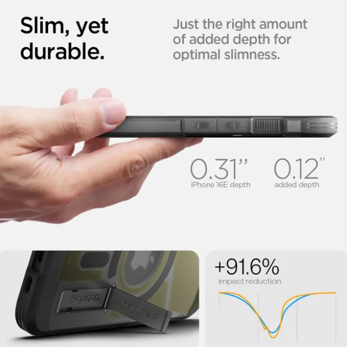 ETUI SPIGEN IPHONE 17E / 16E TOUGH ARMOR MAG MAGSAFE FROST BLACK