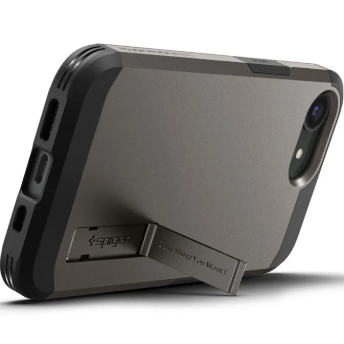 ETUI SPIGEN IPHONE 17E / 16E TOUGH ARMOR MAG MAGSAFE GUNMETAL