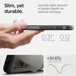 ETUI SPIGEN IPHONE 17E / 16E TOUGH ARMOR MAG MAGSAFE GUNMETAL