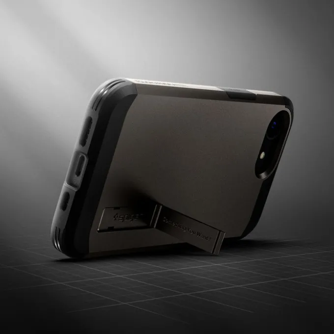 ETUI SPIGEN IPHONE 17E / 16E TOUGH ARMOR MAG MAGSAFE GUNMETAL