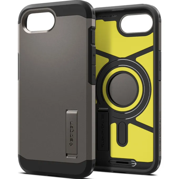 ETUI SPIGEN IPHONE 17E / 16E TOUGH ARMOR MAG MAGSAFE GUNMETAL