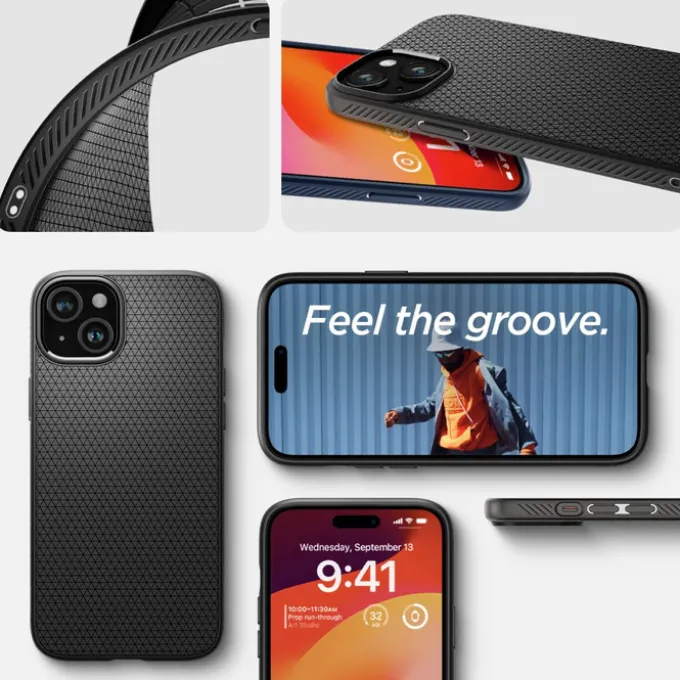Etui SPIGEN iPhone 15 Liquid Air Matte Black Case