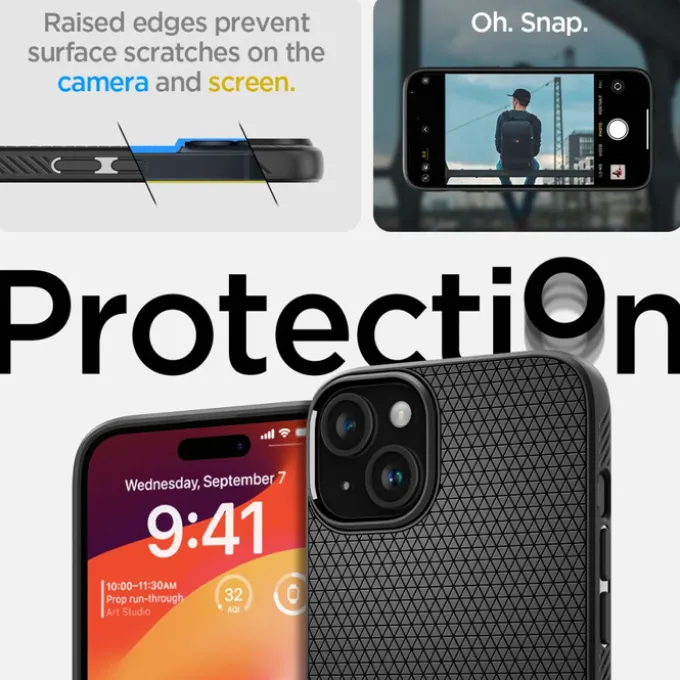 Etui SPIGEN iPhone 15 Liquid Air Matte Black Case