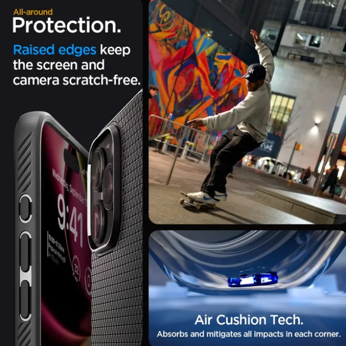 Etui SPIGEN iPhone 15 Pro Liquid Air Matte Black Case