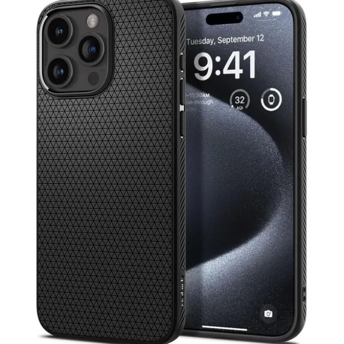 Etui SPIGEN iPhone 15 Pro Liquid Air Matte Black Case