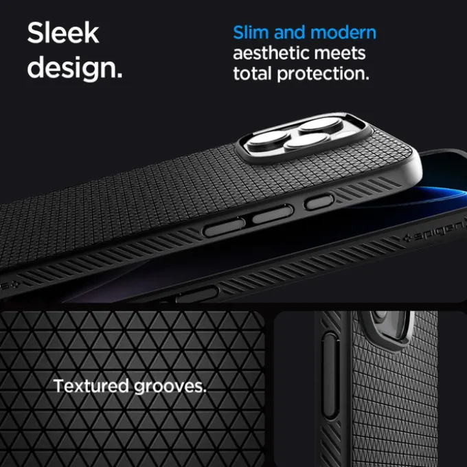 ETUI SPIGEN IPHONE 16 PRO MAX LIQUID AIR ”T” MAG MAGSAFE MATOWE CZARNE