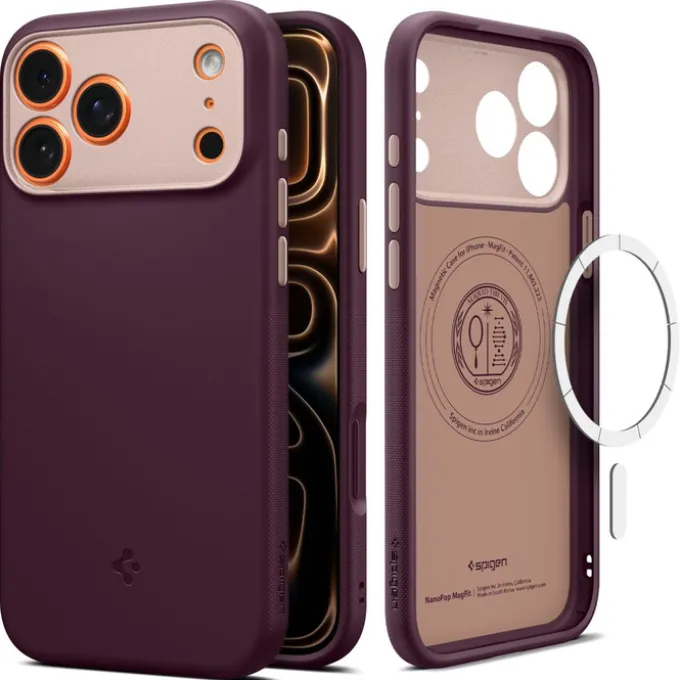 ETUI SPIGEN IPHONE 17 PRO MAX NANO POP MAG MAGSAFE BURGUNDY BEAN