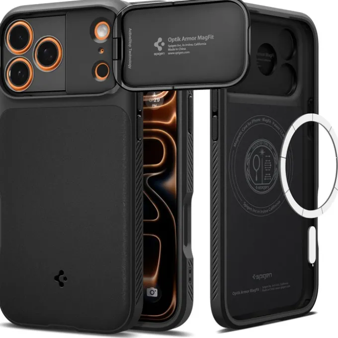 ETUI SPIGEN IPHONE 17 PRO MAX OPTIK ARMOR MAG MAGSAFE CZARNE