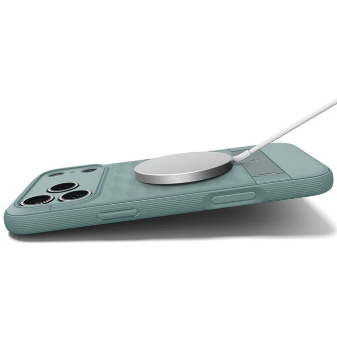 ETUI SPIGEN IPHONE 17 PRO MAX PARALLAX ”S” MAG MAGSAFE SAGE GREEN