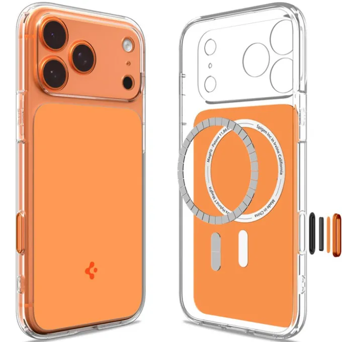 ETUI SPIGENIPHONE 17 PRO MAX ULTRA HYBRID ”T” MAG MAGSAFE GLOSSY ORANGE
