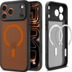 ETUI SPIGEN IPHONE 17 PRO MAX ULTRA HYBRID MAG MAGSAFE FROST BLACK/ORANGE