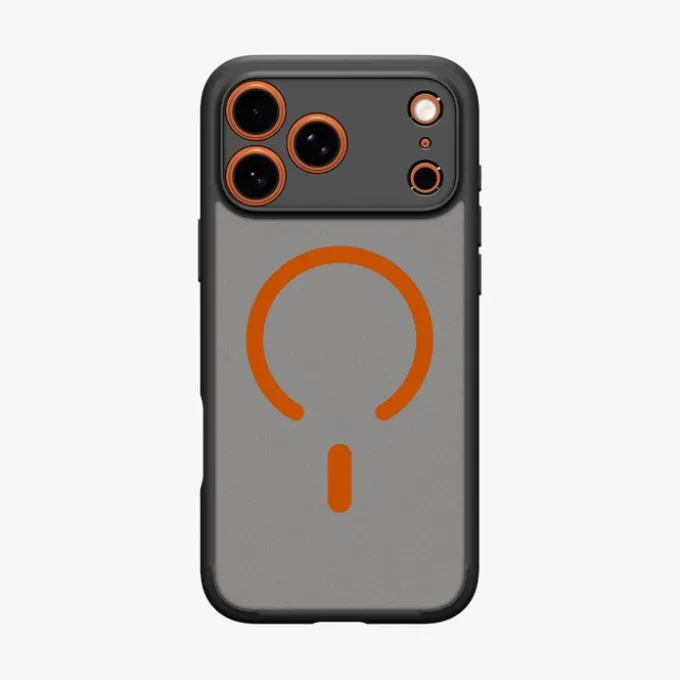 ETUI SPIGEN IPHONE 17 PRO MAX ULTRA HYBRID MAG MAGSAFE FROST BLACK/ORANGE
