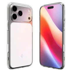 ETUI SPIGEN IPHONE 17 PRO MAX ULTRA HYBRID ”T” MAG MAGSAFE CLEAR/WHITE