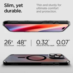 ETUI SPIGEN IPHONE 16 PRO MAX ULTRA HYBRID ”T” MAG MAGSAFE MATOWE CZARNE