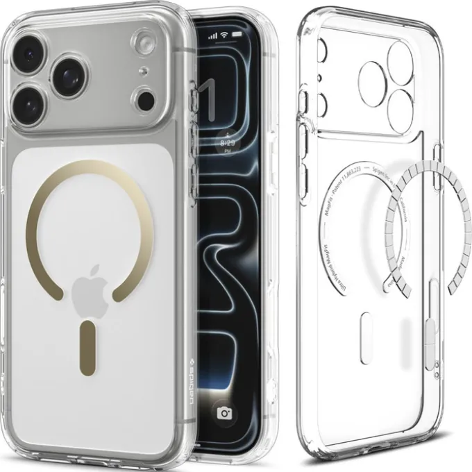 ETUI SPIGEN IPHONE 17 PRO MAX ULTRA HYBRID MAG MAGSAFE CLEAR/GOLD