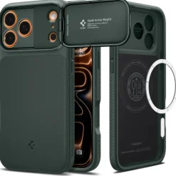 ETUI SPIGEN IPHONE 17 PRO OPTIK ARMOR MAG MAGSAFE ABYSS GREEN