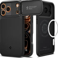 ETUI SPIGEN IPHONE 17 PRO OPTIK ARMOR MAG MAGSAFE CZARNE