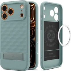 ETUI SPIGEN IPHONE 17 PRO PARALLAX ”S” MAG MAGSAFE SAGE GREEN