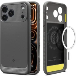 ETUI SPIGEN IPHONE 17 PRO RUGGED ARMOR MAG MAGSAFE GREY