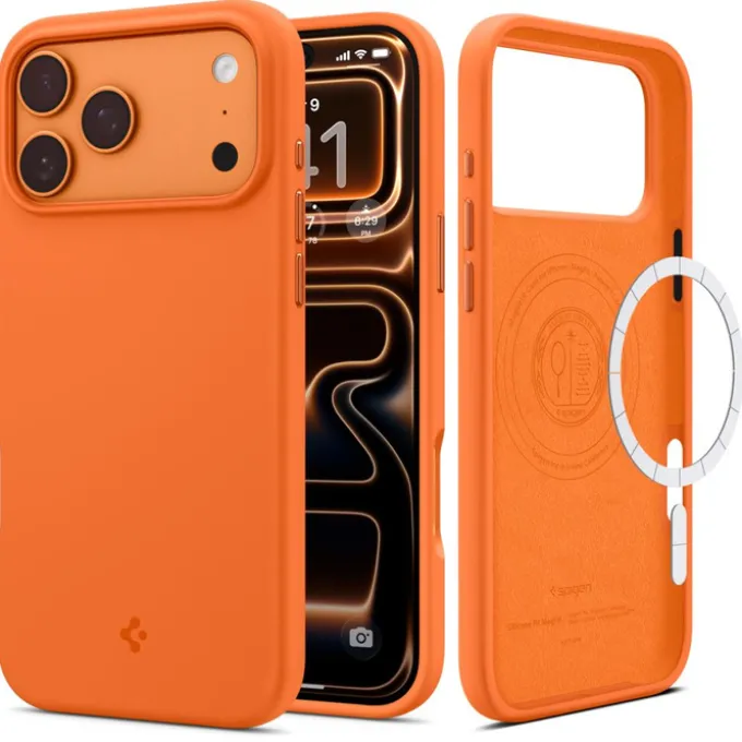 ETUI SPIGEN IPHONE 17 PRO SILICONE FIT MAG MAGSAFE COSMIC ORANGE