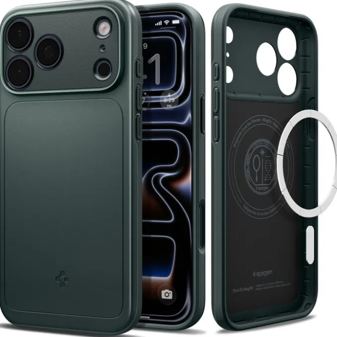 ETUI SPIGEN IPHONE 17 PRO THIN FIT MAG MAGSAFE ABYSS GREEN